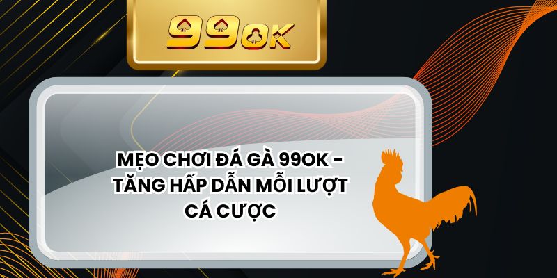 Mẹo Chơi Đá Gà 99ok - Tăng Hấp Dẫn Mỗi Lượt Cá Cược